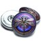 22mm Dragonfly Button Volcano with a Silver Dragonfly - Czech Glass Buttons